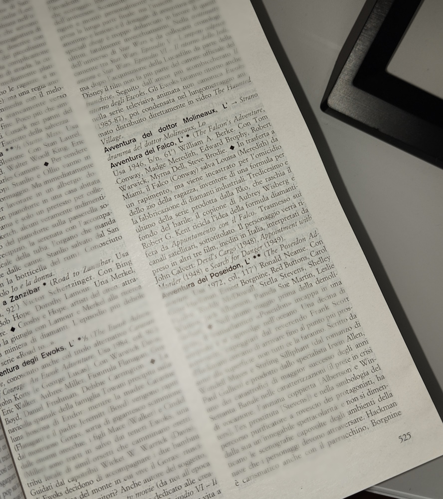 Una pagine del Dizionario dei film del Mereghetti