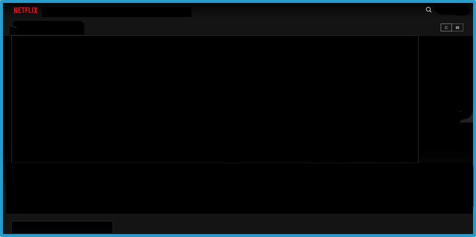 Interfaccia di Netflix tutta nera